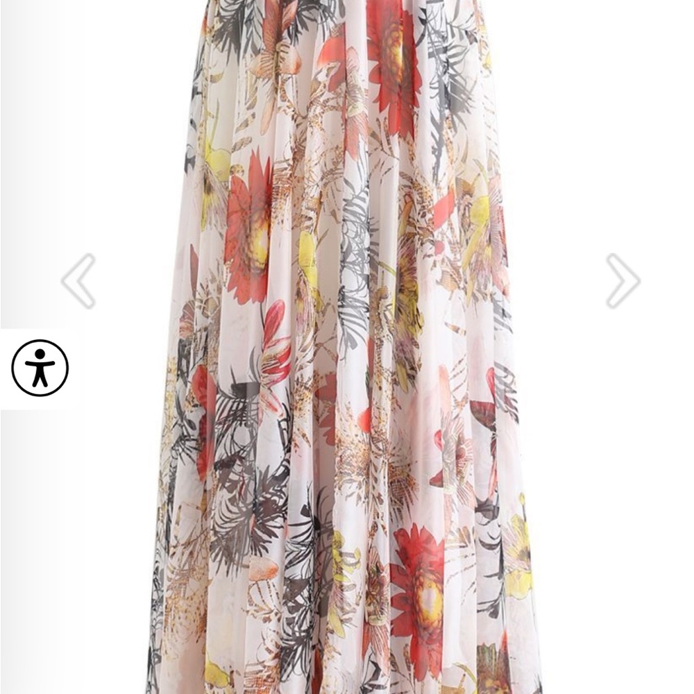 Chicwish Floral Maxi Skirt in Red and Yellow